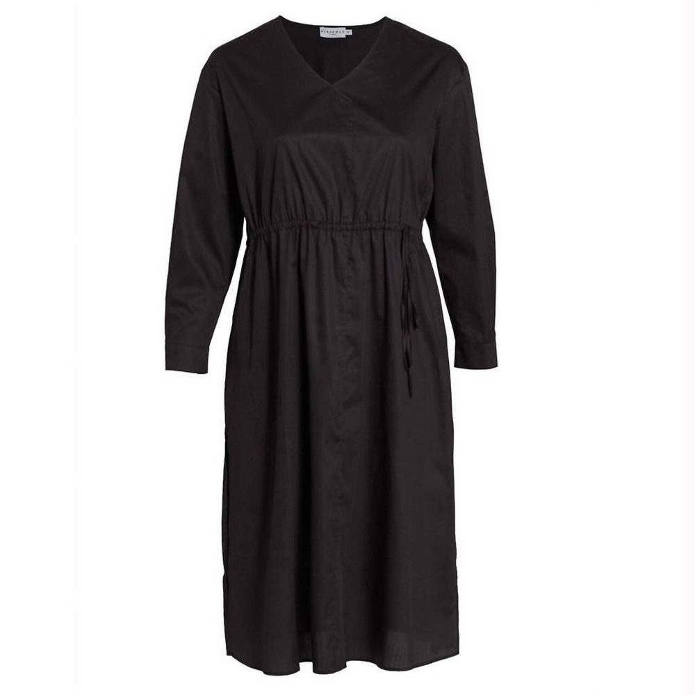 NEW NWT Harshman Nordstrom Belinda Midi Dress Sz L A Line Faux Wrap Cuff Sleeve